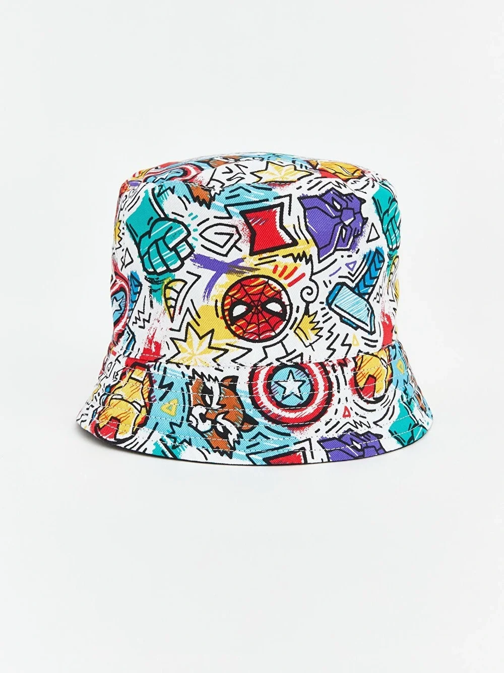 Marvel Super Heroes Avengers Double Sided Comic Print Bucket Hat Kids